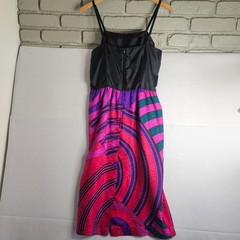 Anne Crimmins UMI Collections Silk 2 Pc Dress Set 80s Pink Purple Geometric 10
