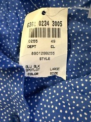 Vintage Jennifer Moore Blue Polka Dot Milkmaid Shirt Dress L Deadstock 90s