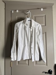 Vintage Brazil Roxx Women’s Western Long Sleeve Shirt Rhinestone Stud Medium