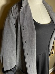 Vintage 80s Evan Picone Black White Micro Check Coat Trench Coat Lightweight