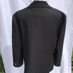 VTG Vincenti Women’s M Black Wool Satin Blend Blazer Jacket Coat HTF 60 70s Mod