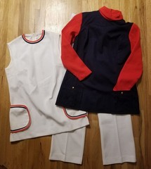 Vintage 1970s Sears/Montgomery Wards Size 16 Womens 3 Pc Set Red White & Blue