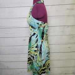 VTG 90’s Halter Mini Coctail Polynesian Dress Aloha Hawaiian Clothing USA Size L