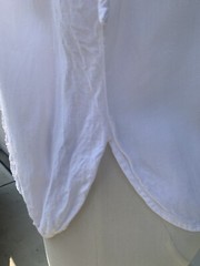 Vintage White Cotton Lace Trim Button Down Circular Flounce Sleeve Shirt Bust 37