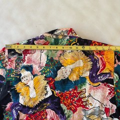 Vintage 80s Jerri Sherman Collection Silk Colorful Moulin Rouge Blouse Size 8
