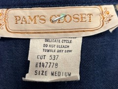 Vtg Pam’s Closet Blue Denim Chambray Jumper Sz Med Dress Button Side Made in USA