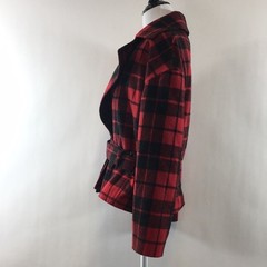 The Limited Vintage 90s Red Black Plaid Flannel Jacket Womens SP Wool Blend