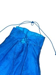 Vintage Blue Halter Sparkle Evening Gown Morgan & Company Size 5/6 Y2K