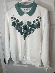 Vintage Cracker Barrel Grape Vine Berries Leaves Granny Core Sweatshirt Large
