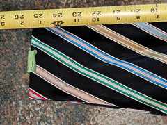Vtg 1940s MAXAN Ribbon Stripe Multi-Colored Taffeta Hostess Dress Wrap Belt ~ S