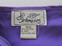 Jo Intimates Purple Lingerie Sleepwear Sz M Womens Polyester Vtg