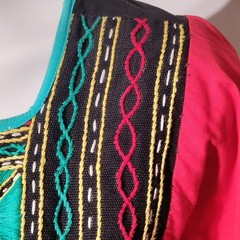 Vintage Hand Made By Nelly Embroidered Mexican Caftan Kaftan Dress Tunic