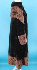 Vtg Women’s Antique Early 1900s To 1920s Black Velvet Coat W/ Brown Fur Trim M/L