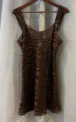 Vintage California Miss Zebra Print Nightie Brown Size Medium