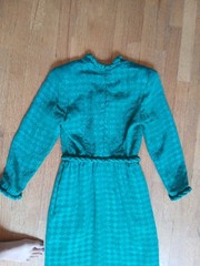 Vintage 1980’s Stanley Platos Green Silk Braided Dress S Preppy Academia
