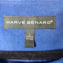 VTG Harve Benard Vintage L lined jacket blue full zip 3/4 sleeve scoop neck