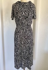 Vintage 60s Nylon Knit Black White 1960s Womens Dress Henry Lee Mid Century