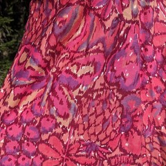 Vintage 60s 70s Hawaiian Floral Butterfly Dress S Pineapple Tiki Ruffle A-Line