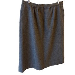 Vintage Pendleton 1990s Size 14 100% Wool Gray Skirt 28 Inches Made in USA Lined