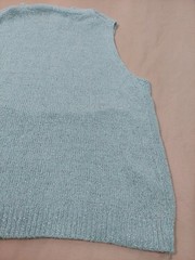 Vintage Y2K Sparkly Sleeveless Turtleneck Silk Angora Knit Top Aqua Blue Spring