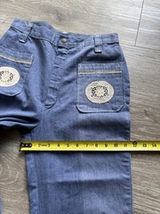Vintage Sears JR Bazaar 70s High Waisted Wide Leg Denim Jeans Blue Talon
