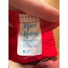 Vintage 80s Bloomers Malco Modes Red Smocked Ruffle Lace Coquette Made in USA