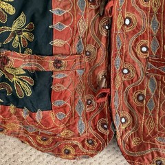 Vintage Kutch Embroidered Jacket Mirror Work Shisha Boho Banjara Tribal India