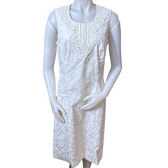 Vintage 1960’s “The Lilly” Pulitzer Off White Sleeveless Floral Shift Dress 12