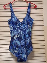 Vintage One Piece Blue Bathing Suit By Rose Marie Reid