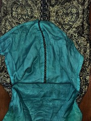 Vintage Hand Made 1950s Gold Green Rich Brocade Gown Large 14 Beautiful