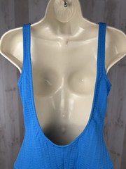 Vintage 1970s Rose Marie Reid Blue Swimsuit Mod GoGo Skirt Built in Bra Retro M