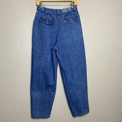 Vintage Bon Jour High Waisted Pleated Blue Jeans Size 14 (27X26)