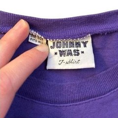 Vintage Johnny Was Wearable Art Embroidered Top USA Made Purple Cotton OS