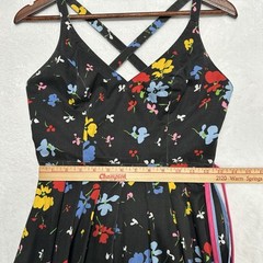 Vintage 60s Lanz Originals Black Floral Sundress Dress Sz 4 XS Pinup Rockabilly