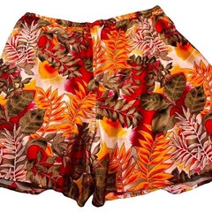 Vintage Melrose Studio Silk Skort Size M Tropical Floral Hawaiian 90s Skirt Y2K