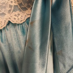 Vintage Donna Richard Gilligan O’Malley Blue Velour Lace Nightgown M Coquette