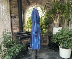Vintage 1980s Blue and Fuchsia Polyester Knit Shirtdress “The Shirtdress” Sears