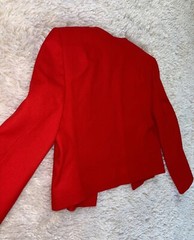 Vtg Pendleton Women Jacket Sz 10P Virgin Wool Red Cropped Blazer USA Open Front