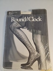 Vtg Nylons Round The Clock Blossom Decorative Seam Size A B