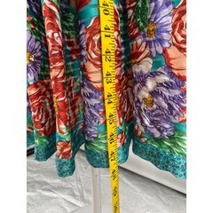 Vtg 80s Diane Freis Floral Georgette Maxi Dress sz M-Large Ruffle Off Shoulder