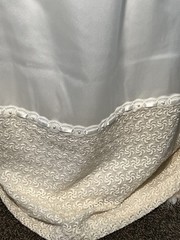 Vintage 1960s Warm Ivory High Neck Wedding Dress Custom Made Size 6/8 W/bag