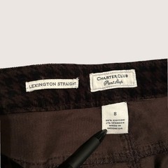 Charter Club Lexington Straight Pants Women’s Size 8 Black & Brown Houndstooth