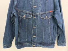 Vintage 80s Jean Jacket Bonjour Jeans Blue Denim Women Large Retro 1980s