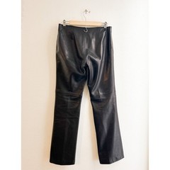 VINTAGE Y2K (2002) Low WaisteD 100% Black Leather Pants from Banana Republic 4