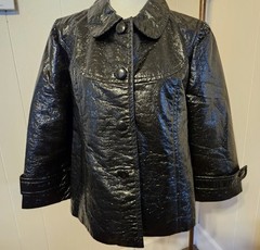 Vintage CHADWICKS Black Patent PU Lined Jacket Ladies LARGE