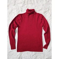Vintage 70s 80s Alexander’s Red Acrylic Rib Knit Turtleneck Sweater Large