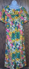 Vintage 1960’s Moana Kai Honolulu Hawaiian Dress Muu Muu Maxi Psychedelic Floral