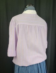 Vtg Miss Fashionality Purple/Orange/Green Striped Top w White Collar Size 17/18