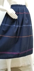 Vintage MOTIVATION Navy Blue Wool Blend Stripe Skirt – Waist 29 in. EUC