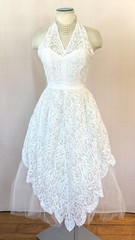 Vintage 1940s 1950s Wedding Dress Harry Keiser Bolero 29 Bust XXS XS Halter Gown